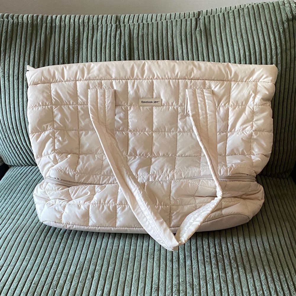 Reebok Quilted Padded Tote — Ivory White
